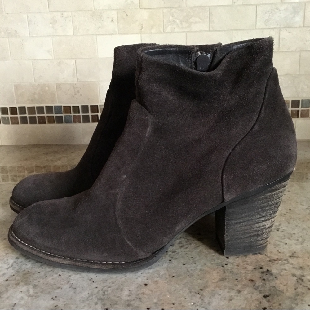 Paul Green Reese Brown Suede High Heel Ankle Boots - Picture 3 of 9